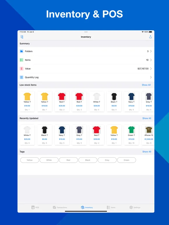 Tangkapan layar Shop Inventory Tracker & POS iPad 