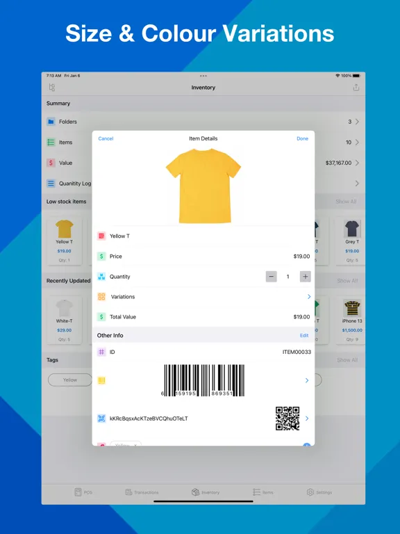 Tangkapan layar Shop Inventory Tracker & POS iPad 