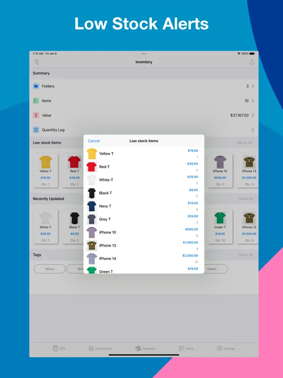 Tangkapan layar Shop Inventory Tracker & POS iPad 