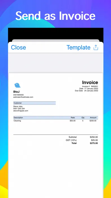Zrzuty ekranu Estimate & Invoice Maker