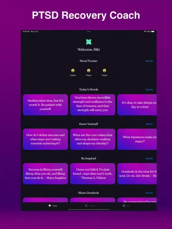 Скриншоты Solace PTSD Recovery Self Cafe iPad 