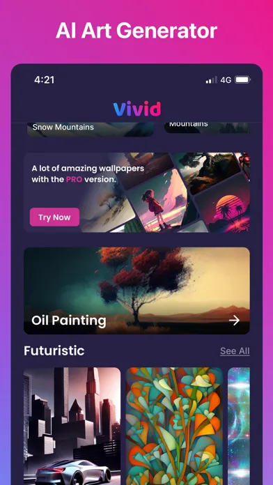 Vivid - AI Art Generator Ekran Görüntüleri