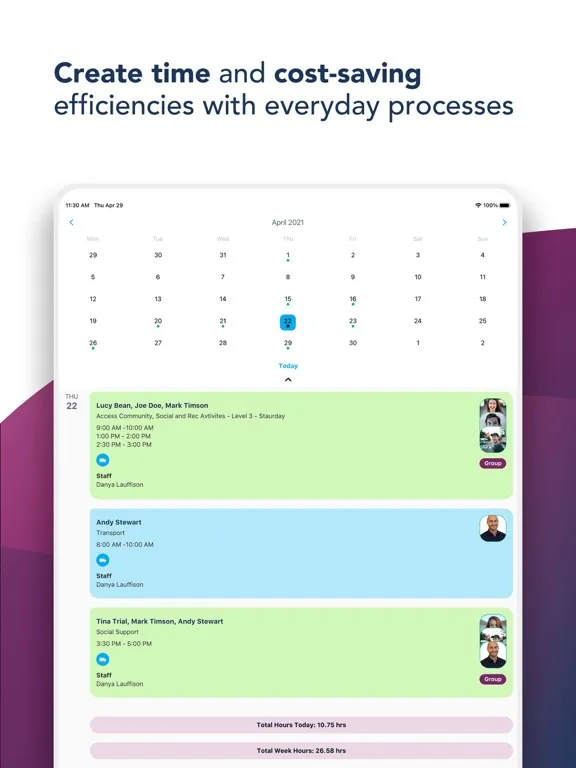 Captures d'écran de CareMaster Support Worker App iPad 