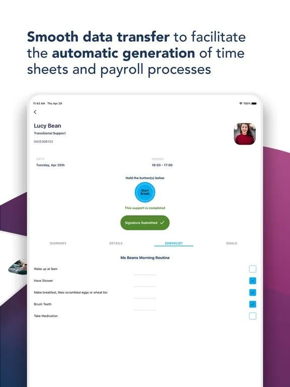 Captures d'écran de CareMaster Support Worker App iPad 