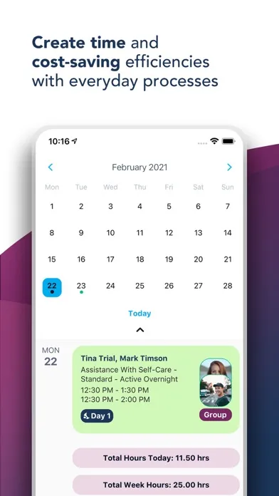 Captures d'écran de CareMaster Support Worker App
