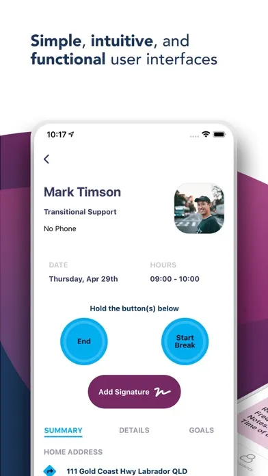 Captures d'écran de CareMaster Support Worker App