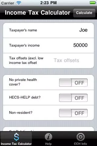 CCH Income Tax Rates Calculator Lite應用截圖
