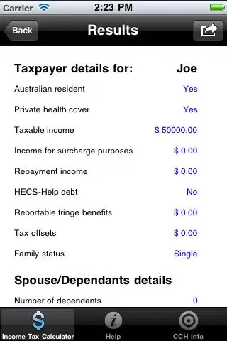 CCH Income Tax Rates Calculator Lite應用截圖