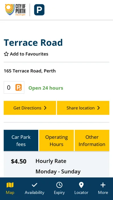 Captures d'écran de City of Perth Parking