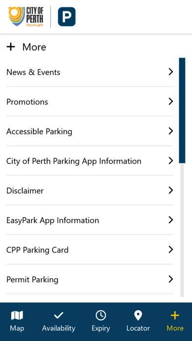 Captures d'écran de City of Perth Parking