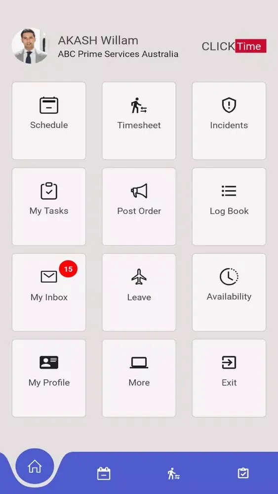 ภาพหน้าจอของ ClickTime v2