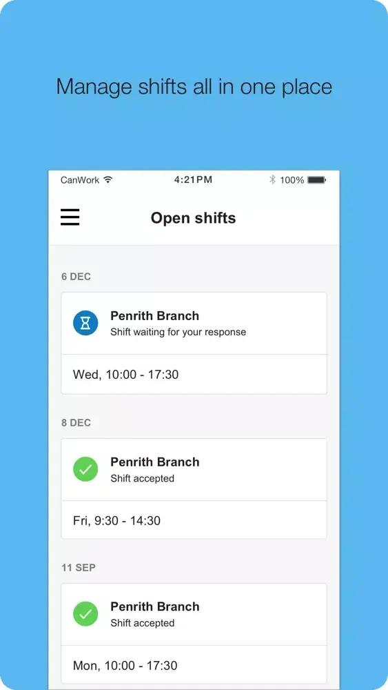 Ảnh chụp màn hình của CanWork