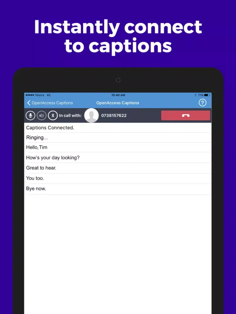 Capturas de pantalla de OpenAccess Captions iPad 