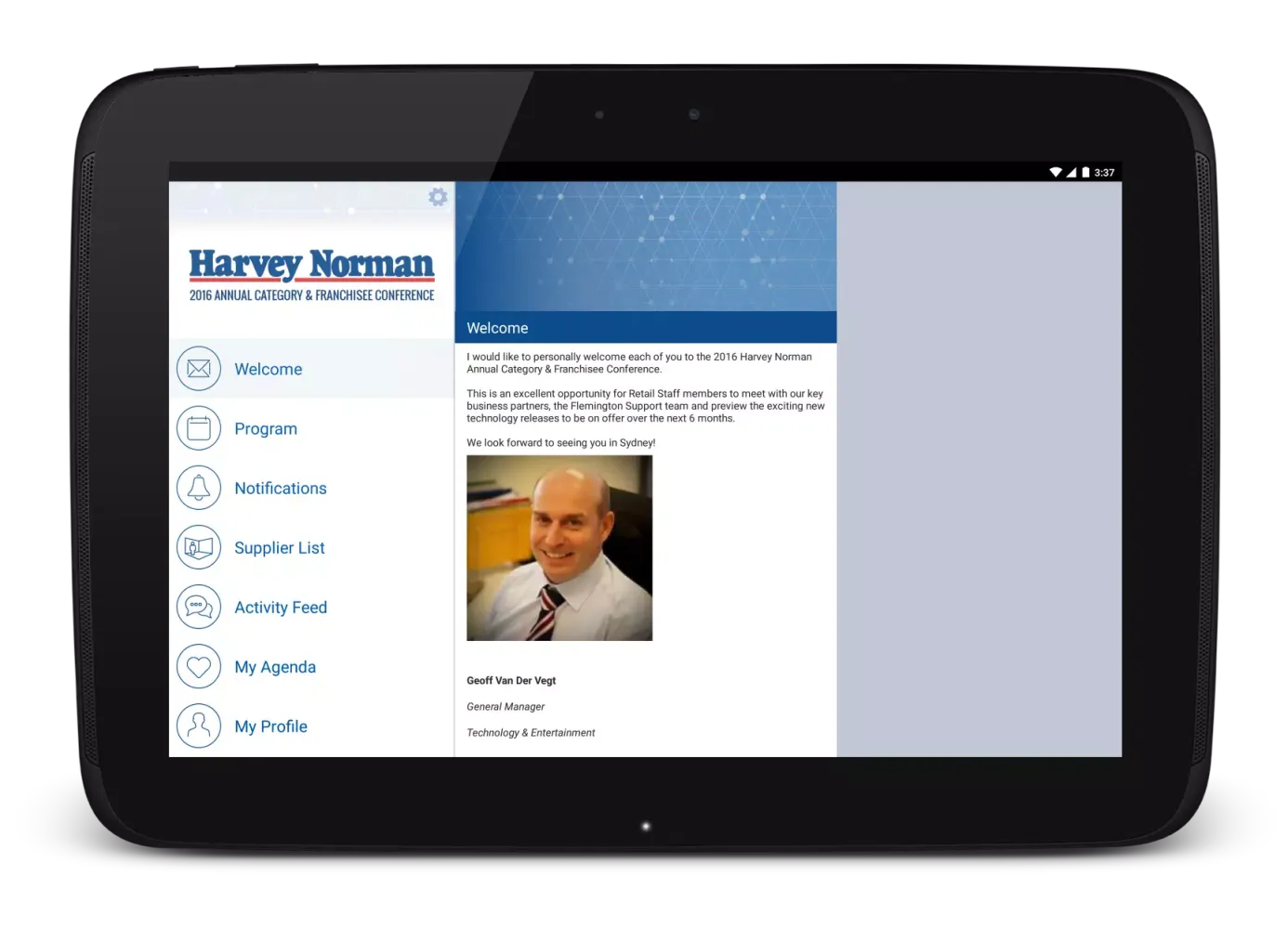 Ảnh chụp màn hình của Harvey Norman Conference 2016