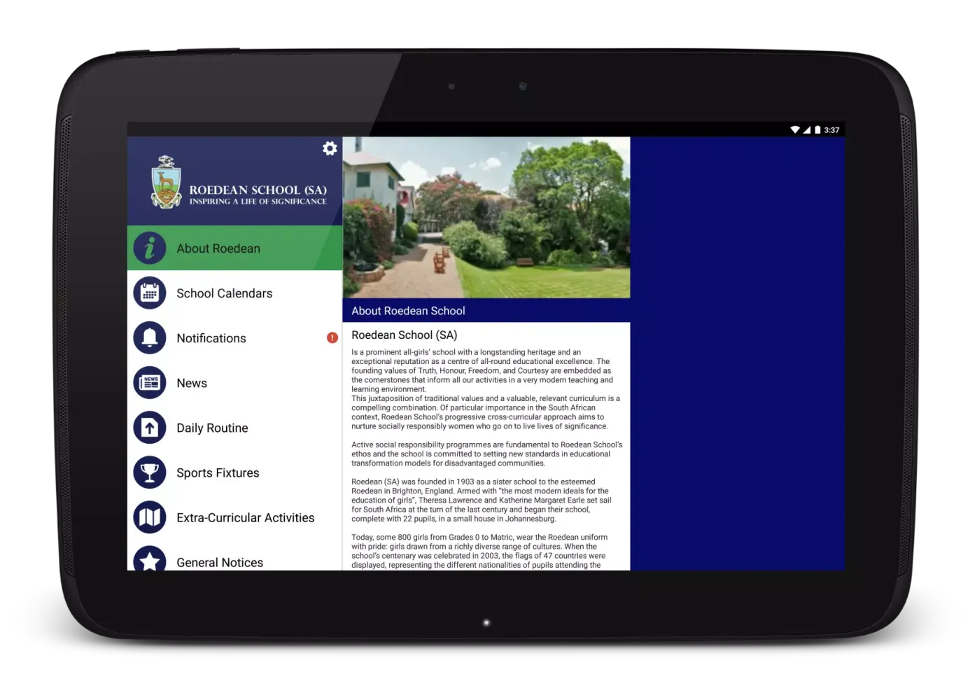 The Roedean School app Screenshots