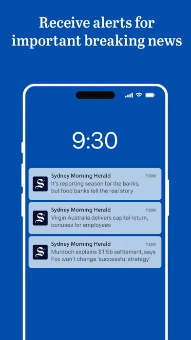 Capturas de tela do The Sydney Morning Herald