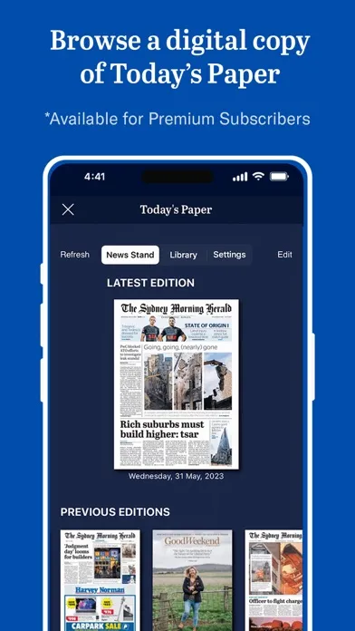 Capturas de tela do The Sydney Morning Herald