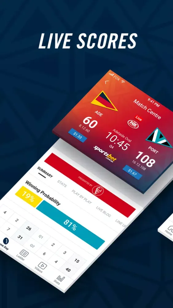 Zrzuty ekranu Fox Footy - AFL Scores & News