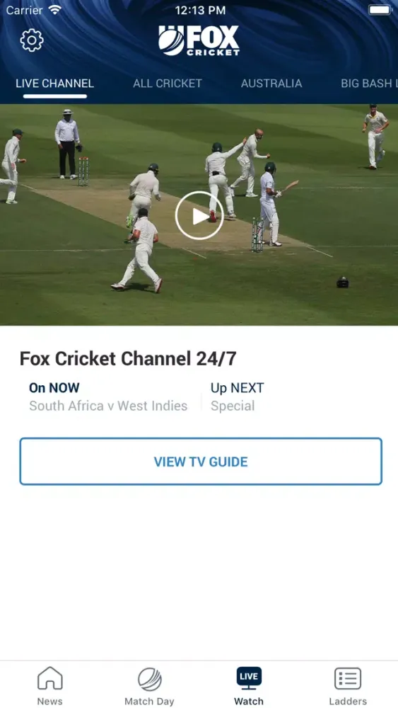 Tangkapan layar Fox Cricket: Live Cricket News