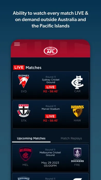 Watch AFL Ekran Görüntüleri