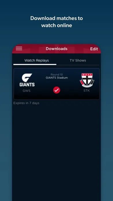 Watch AFL Ekran Görüntüleri