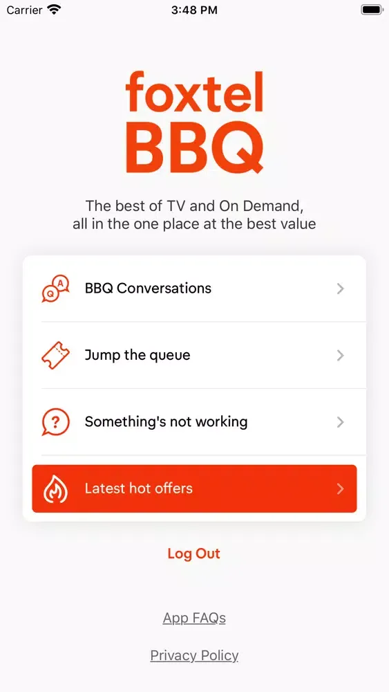 Скриншоты Foxtel BBQ App