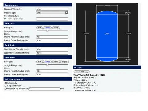 Furphy's Tank Volume Calculator iPad 應用截圖