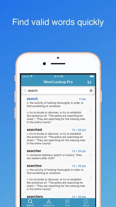 Captures d'écran de Word Lookup Pro