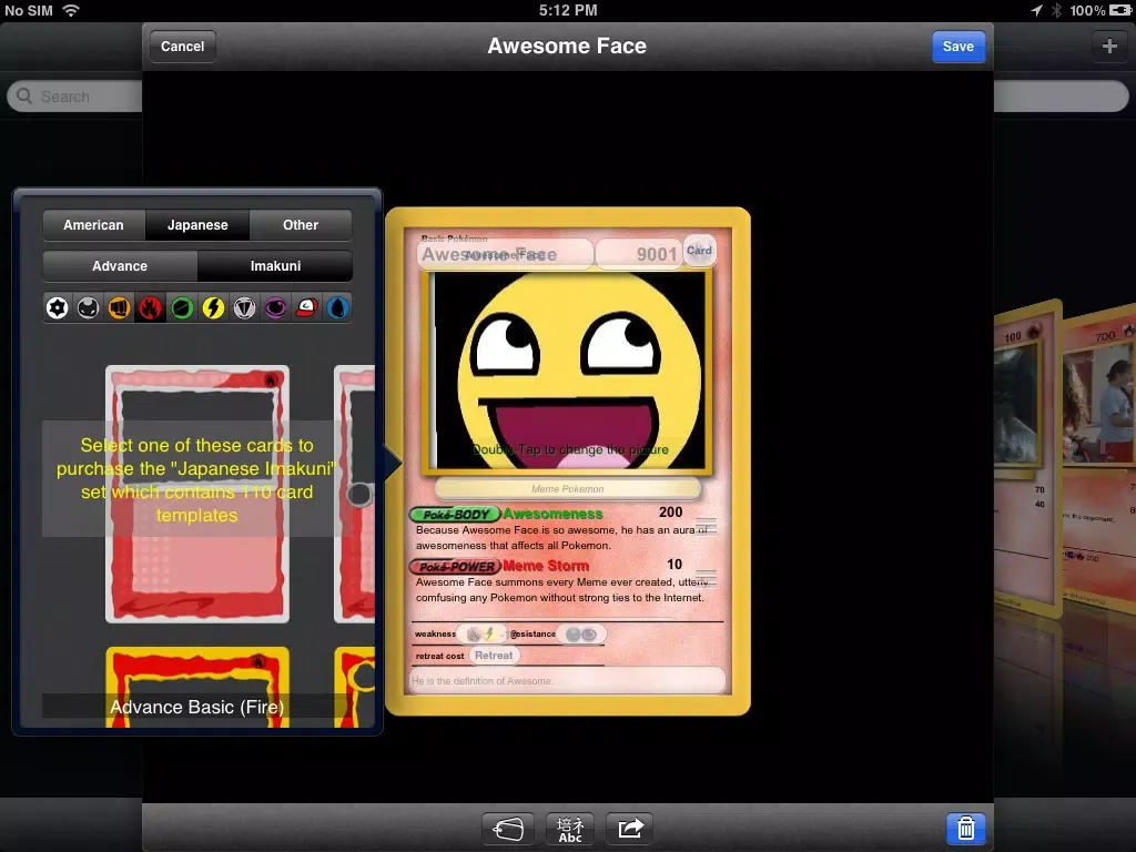 Capturas de tela do Pokémaker iPad 