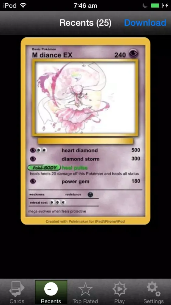 Capturas de tela do Pokémaker