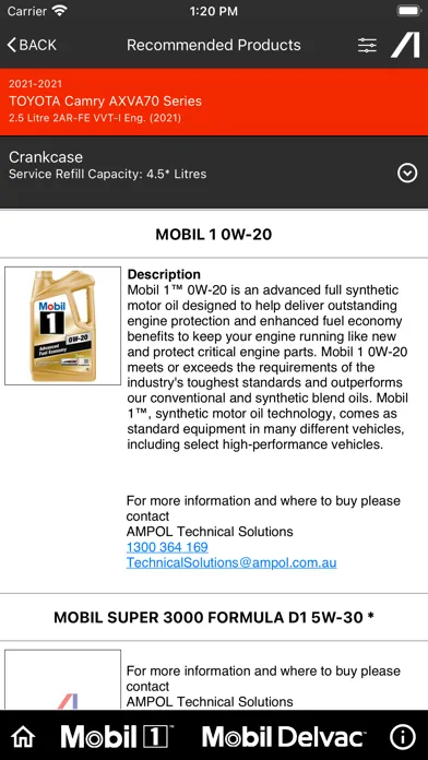 Mobil 1 Ampol سکرین شاٹس