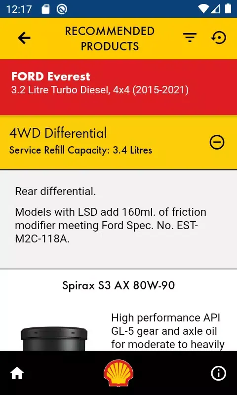 Screenshot di Shell LubeMatch Australia