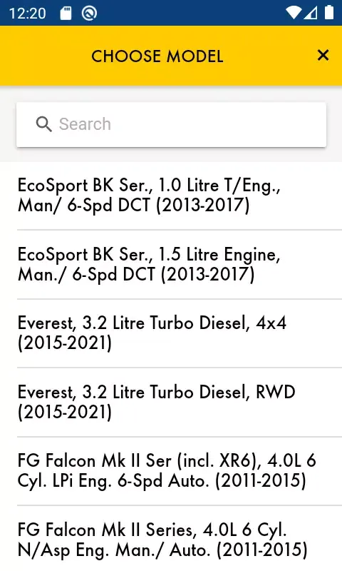 Screenshot di Shell LubeMatch Australia