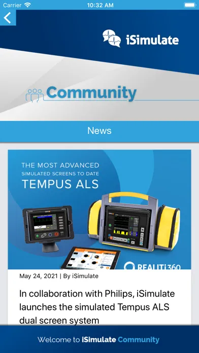 ภาพหน้าจอของ iSimulate Community