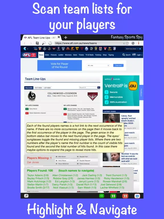 Fantasy Sports Spy iPad  سکرین شاٹس