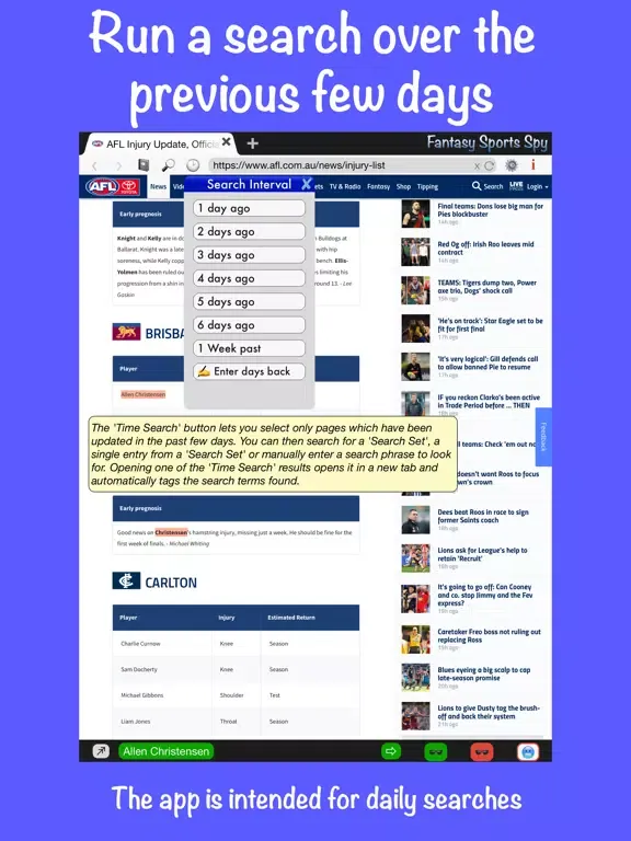 Fantasy Sports Spy iPad  سکرین شاٹس