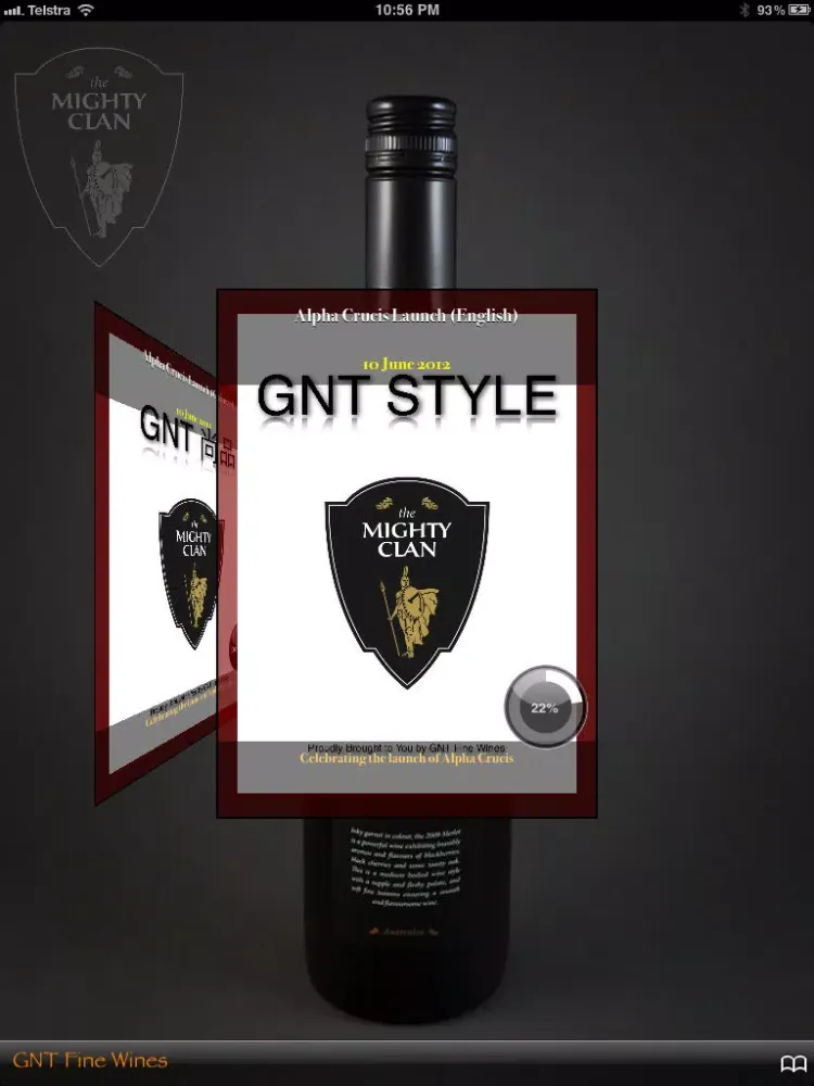 Tangkapan layar GNT Wines iPad 