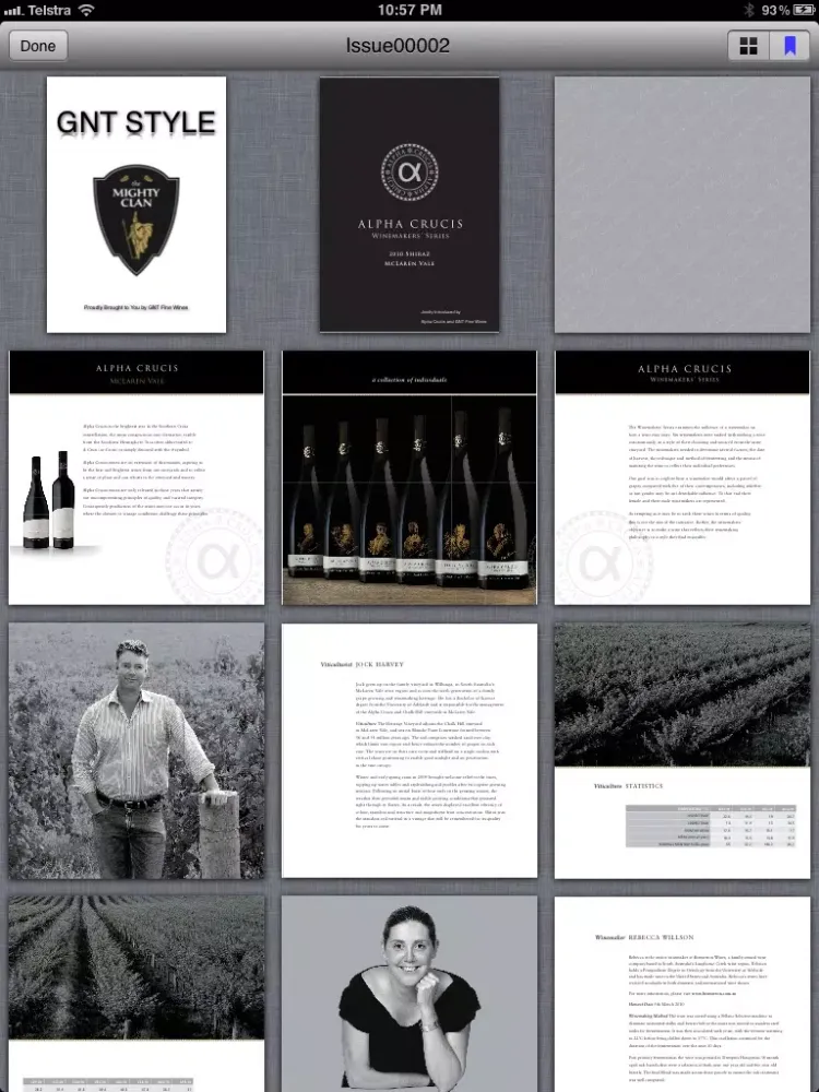 Tangkapan layar GNT Wines iPad 