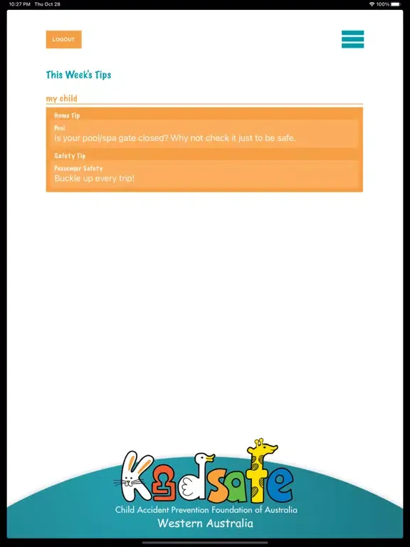 Kidsafe WA Child Safety App iPad 应用截图