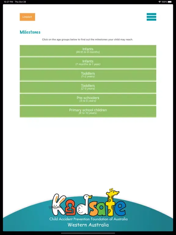 Kidsafe WA Child Safety App iPad 应用截图