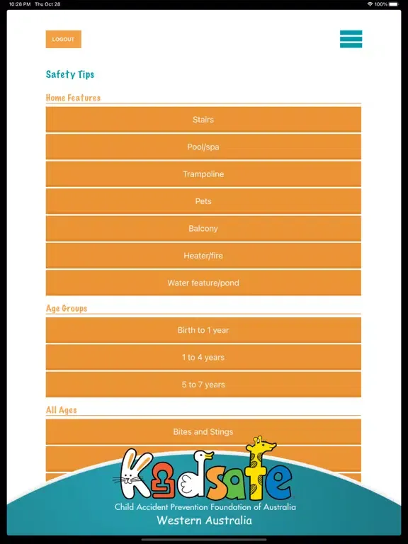 Kidsafe WA Child Safety App iPad 应用截图