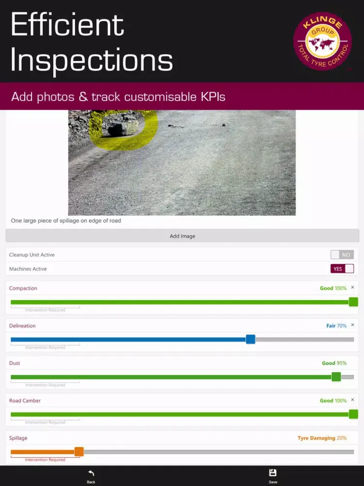 Tyre Environment Reporter iPad  Screenshots