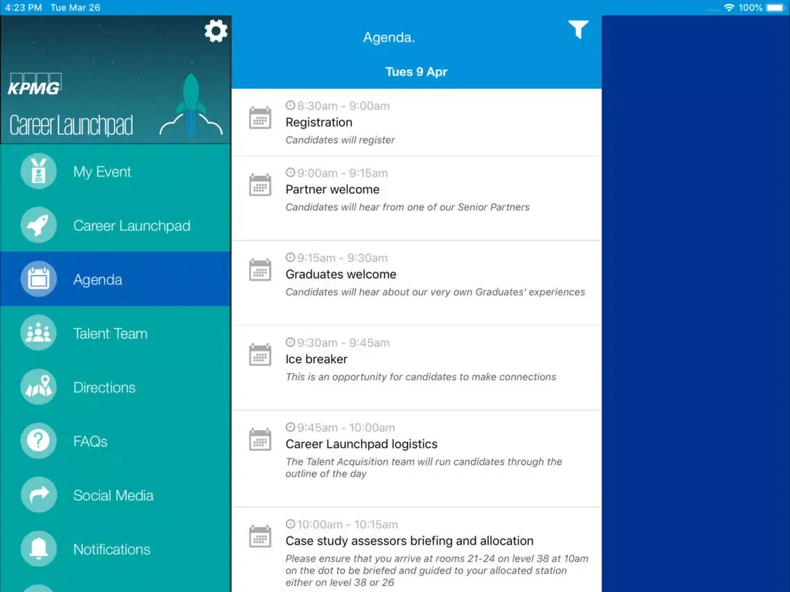 ภาพหน้าจอของ KPMG Career Launchpad iPad 