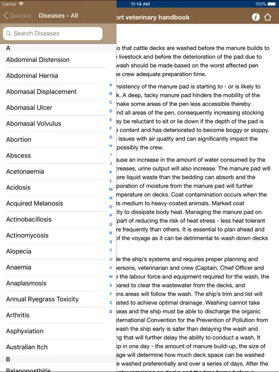 Veterinary Handbook iPad  Screenshots