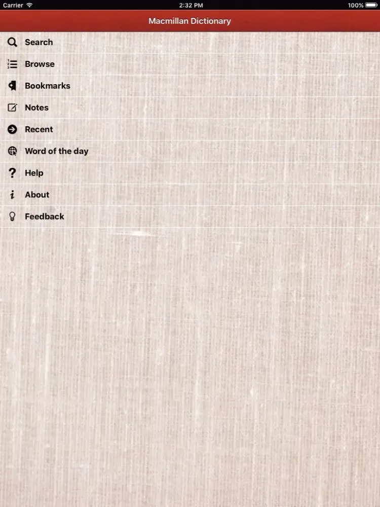 Capturas de pantalla de Macmillan Pocket Dictionary iPad 