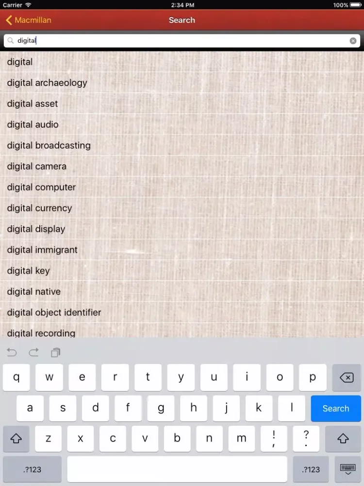 Capturas de pantalla de Macmillan Pocket Dictionary iPad 