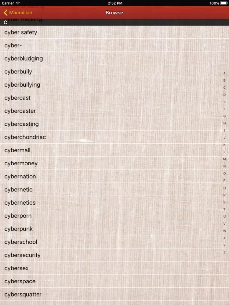Capturas de pantalla de Macmillan Pocket Dictionary iPad 