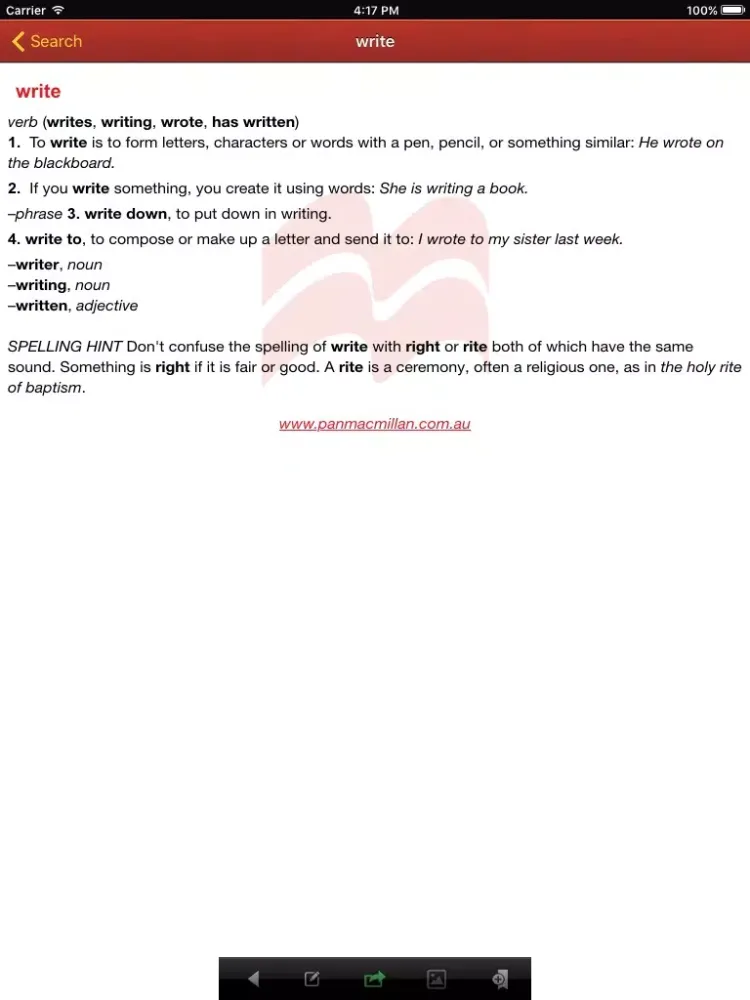 Screenshot di Macmillan Student Australian Dictionary iPad 