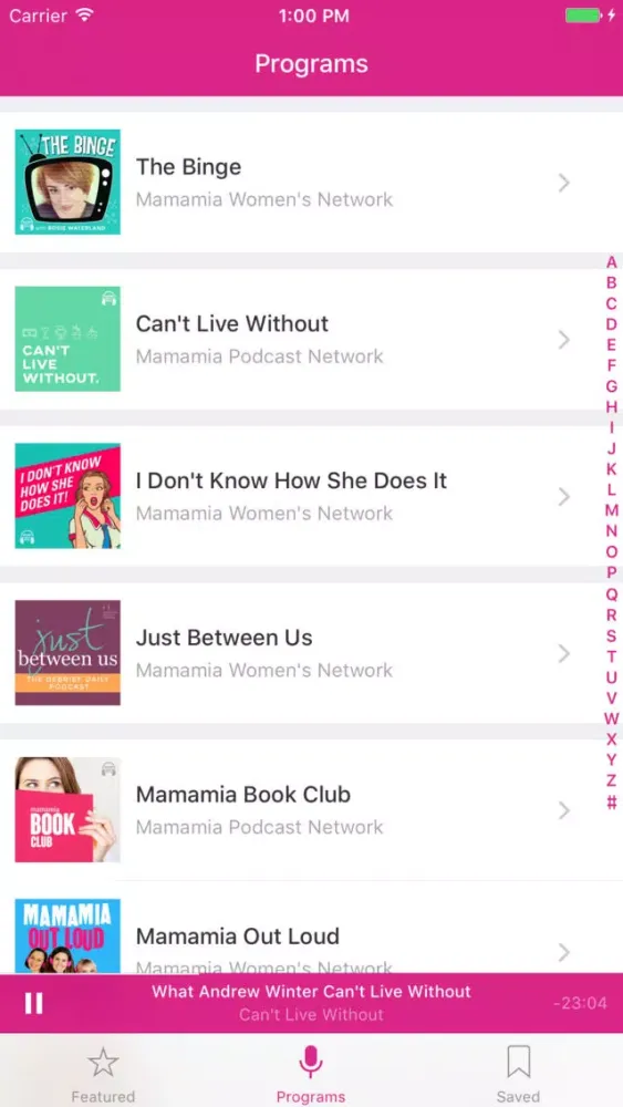 Tangkapan skrin Mamamia Podcasts