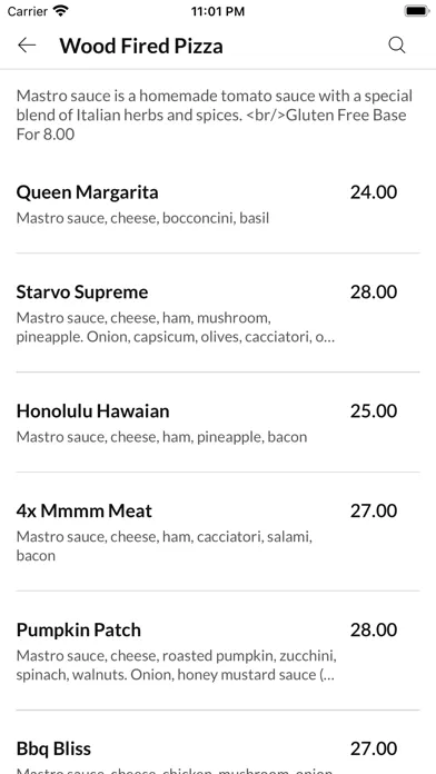 Ảnh chụp màn hình của Mastro Pizza